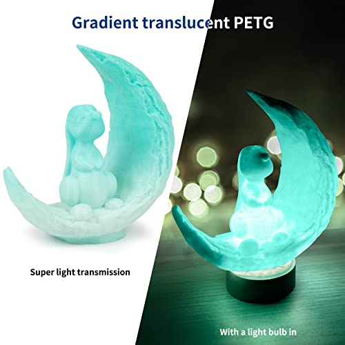 Image of IEMAI Translucent PETG Filament 1.75mm 1kg, Dual Color Gradient Blue to White 3D Printer Filament Up to 600mm /s Rapid Printing for Lampshades Artwork & Home Decor