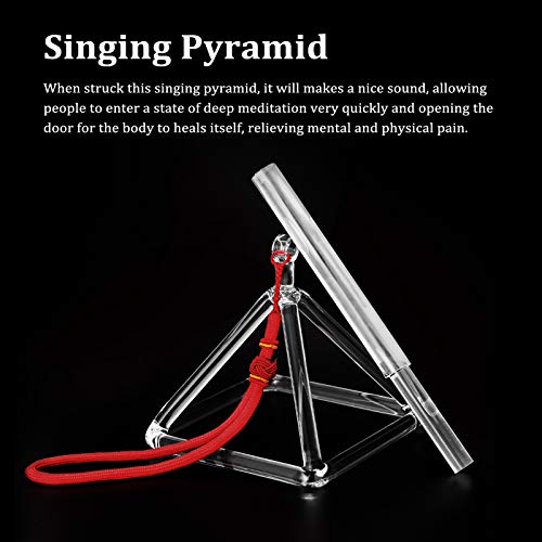 Queenser Material de Cristal Pirâmide Cantante Instrumentos de Percussão Ioga Meditação Ferramenta d
