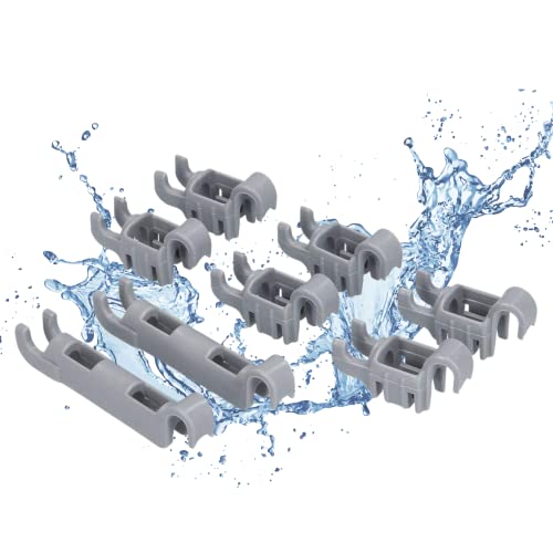 LICHTBLAU Lager Clips für Spülmaschine Bosch Siemens 611472 00611472 I Klammer Befestigung passend für Klappstachelreihe Unterkorb I Korb Clips Geschirrspüler I Ersatzteile Geschirrspülmaschine Grau