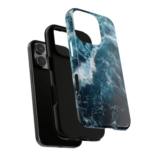 Coque iPhone 16 Pro rigide brillante anti-rayure Ocean Waves - 3