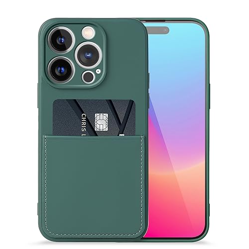 Coque iPhone 14 Pro silicone liquide antichoc anti-rayures porte-carte