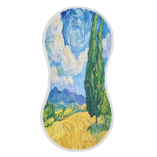 Cypress Wheat Field Baby Burp Cloths Muslin Burp Cloths Soft Burp Cloth Burp Rags Cotton Burp Clothes Absorbent for Newborn Girl Unisex Boy 1 Pack 22x11 Inches