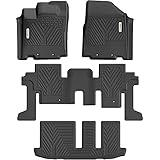 YITAMOTOR Floor Mats 3 Row Compatible With 2013-2020 Nissan Pathfinder/2013 Infiniti JX35/2014-2020 Infiniti QX60, Unique Black TPE All-Weather Guard Includes 1st 2nd and 3rd Row Full Floor Liners Set