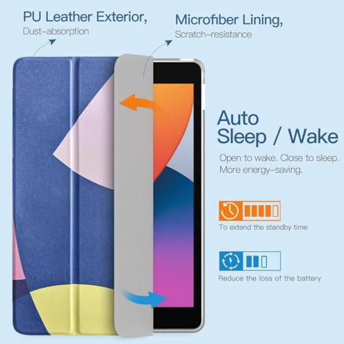 Image of MOCA Compatible Smart Flip Cover Case for iPad 9.7 inch 2017 2018 iPad 5th 6th Generation A1893 A1954 A1822 A1823 Smart Case Cover (Colour Blocks, iPad 9.7 inch 2017 /2018 Launched)