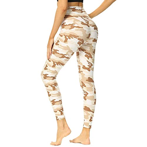 GAYHAY Leggings de cintura alta para mulheres – Calça macia opaca slim controle de barriga estampada