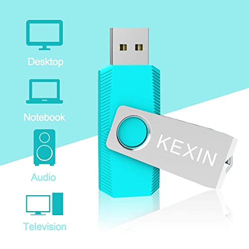 KEXIN 3 Pack 128GB USB Flash Drive 2.0 USB Stick Memory Stick Swivel Thumb Drive External Data Storage Stick Pen Drive with LED Light for PC Laptop Tablet (128gb - Image 2