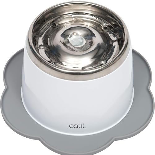 Catit Silikonmatte in Blumenform, wasserdichte Unterlage für Trinkbrunnen, 30cm, grau, 1 Stück (1er Pack)