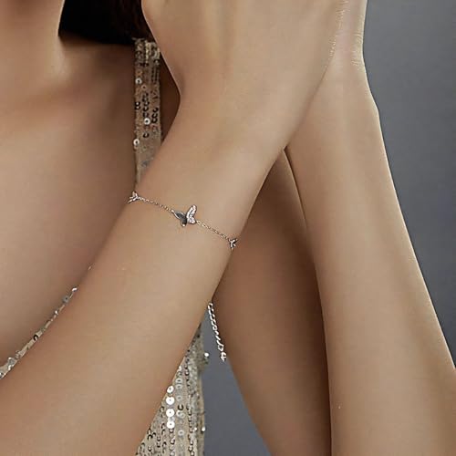 Adjustable 925 Sterling Silver Cubic Zirconia Butterfly and Dragonfly Bracelet for Women | Delicate and Elegant Jewelry Gifts for women2