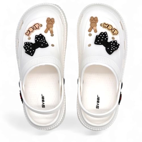 Image of SVAAR Fashionable Comfortable Lightweight Platform Heels Clogs for Women's | Cushioned Footwear | Lightweight Slip-ons | Waterproof Sandals for Women