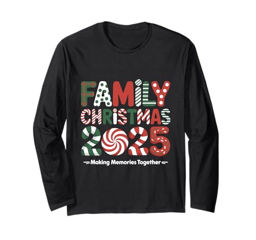Family Christmas 2025 Matching tee Squad Xmas Family manga comprida