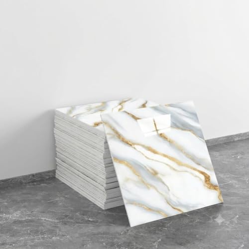 Image of WALLVEAR UV Marble Wall Panel 2x2 Ft PVC High Gloss Sheet, Pack of 16