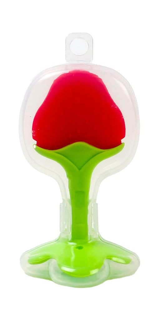 Baby Fruit Shape Silicone Teether Teething Toys for Baby Textured Molar Teeth Soother Massage with Travel Protective Case (Design 4008)-image-37