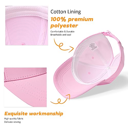 Kids Baseball Hat With Visor and Ponytail Hole - Sun Protection Cotton Beach Hat for Little Girls and Children4