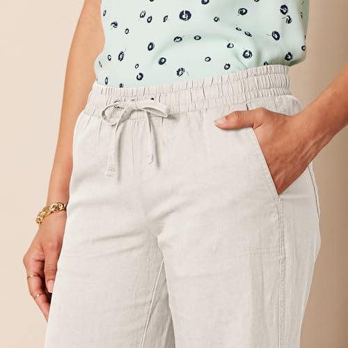 Image of Amazon Essentials Women's Linen Blend Drawstring Relaxed Fit Wide Leg Pants (Available in Plus Size)