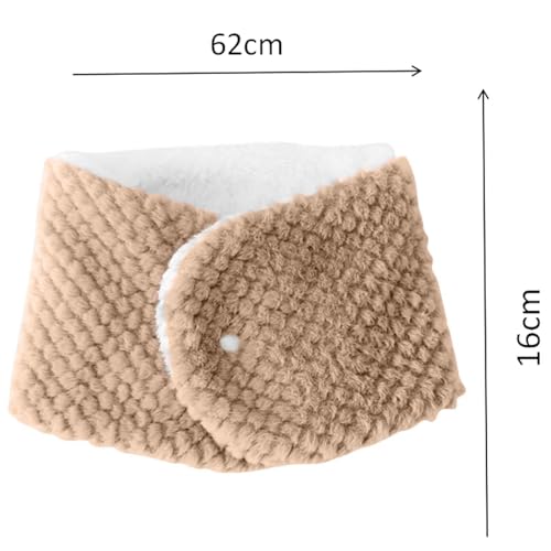 Winter Scarf Neck Warmer Gaiter Women Cold Weather Button Knit Warm Cashmere Feel Fleece Ski Tube Circle Scarves3