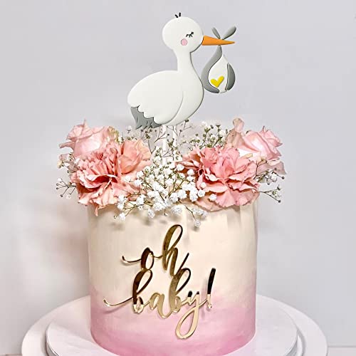 34 Pcs Gender Reveal Stork Cake Toppers Balls Cake Decorations With Stars Clouds For Boy Girl Baby Shower Birthday Party Supplies (Gender Reveal) #TOP5