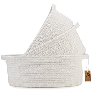 NaturalCozy 3-Piece Oval Storage Basket Set– Natural Woven Baskets for Storage, Gift Basket Empty, Toy Basket, Soft Baby…