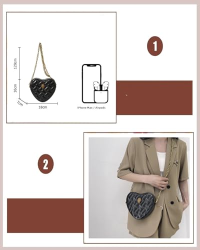 Heart Shaped Purse for Women Girls Gothic Crossbody Shoulder Bag PU Leather Satchel Handbags2