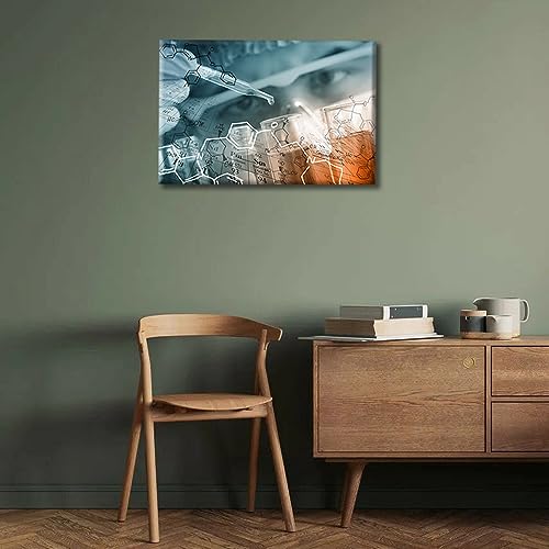 Image of TUMOVO 1 Panels Scientist and Test Tubes Laboratory Concept Paintings for Wall Decorations Scientists and Scientific Experiments Wall Painting Art Prints and Posters Framed Ready to Hang (12 inch Wx18 H)