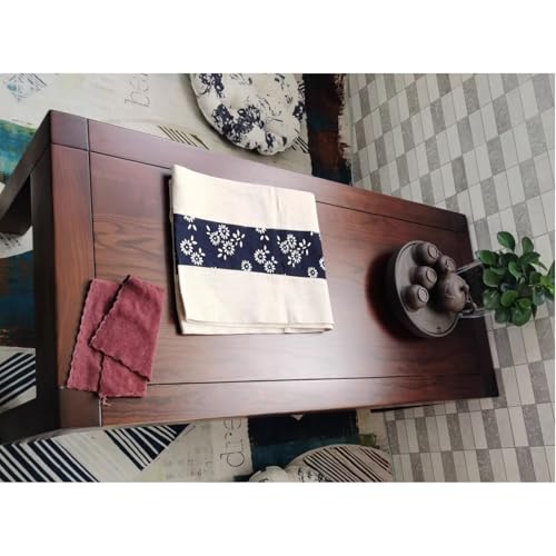 Table basse de méditation bois d'orme ancien pour salon zen - 5