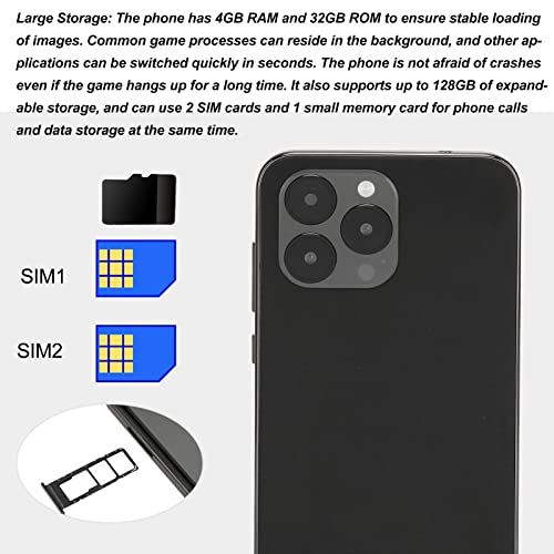 IP14 Pro Smartphone 4GB RAM - Ultratunn med Hörlurar (Svart)