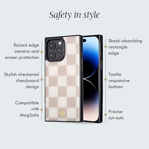 Image of COCOMII Rectangle for iPhone 13 Pro Case, Neutral Checkered