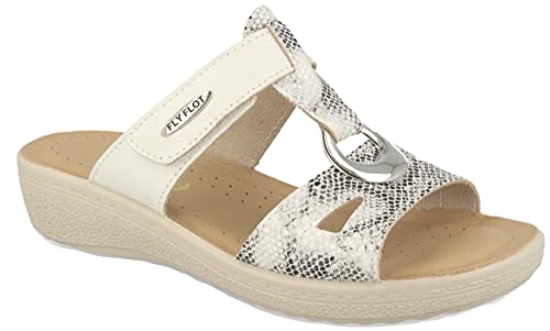 Fly Flot 55B47 Db Bianco Ciabatte Donna Made in