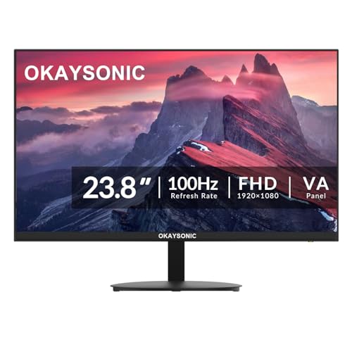 Image of 24 inch FHD Office Monitor - 100Hz Refresh Rate & 1ms Response for Ultra-Smooth AMD FreeSync, Frameless, Built-in Speakers, Eye Care