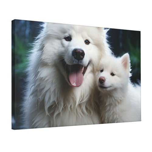 Toile de chien blanc 30x45 cm | Poster de décoration murale HD