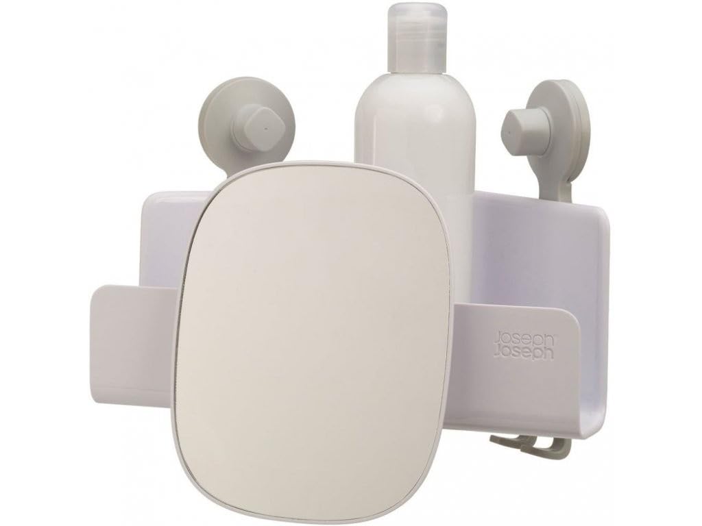 Joseph Joseph EasyStore Mensola Doccia angolare con Specchio Rimovibile - Bianca