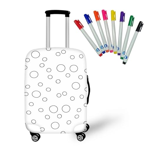 Color Your Own Polka Dot Luggage Cover Protector with Zipper Coloring Personalized Arts and Crafts Luggage Covers Gifts for Women Girls