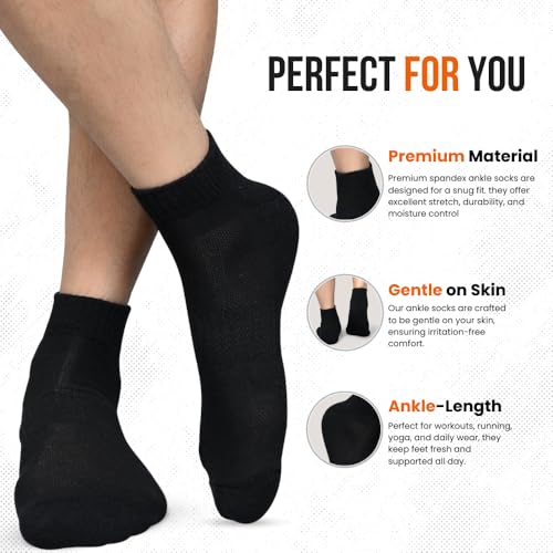 Image of LMDPRAJAPATIS Ankle Low Cut Socks for Women Pack of 6 Pairs - Athletic Socks Comfortable Breathable Short Cotton Blend, Reinforced Heel & Toe, Durable, Lightweight Ideal for Everyday