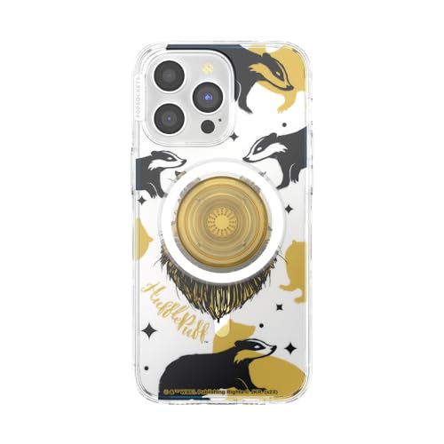 Image of PopSockets iPhone 15 Pro Max Phone Case with MagSafe, Wireless Charging Compatible, Harry Potter - Hufflepuff