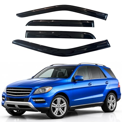 Image of IG Window Visors Fit for 2012-2019 Mercedes-Benz ML350 GLK350 GL450, Out-Channel Rain Guards Vent Wind Deflectors 4PC, Car Accessories for 2012-2019 Mercedes Benz ML /GL Class