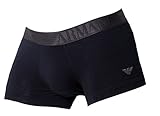 Emporio Armani Herren Stretch Cotton Metal Logo Band Trunk Badehose, Marineblau, Large