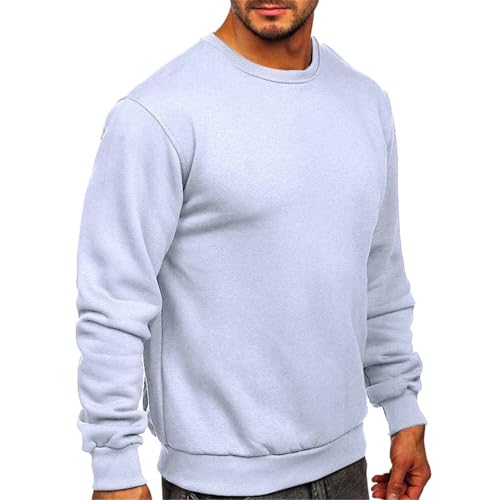 Men's Fashion Sweatshirts Long Sleeve Casual Crewneck Pullover Shirt Fleece Thermal Sweater