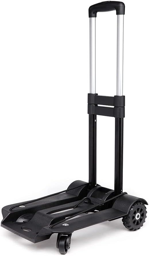 Generic 40kg Heavy Duty Foldable Hand Sack Wheel Trolley Folding Truck Barrow Cart Travel Luggage Shopping Cart Portable Home Use Car