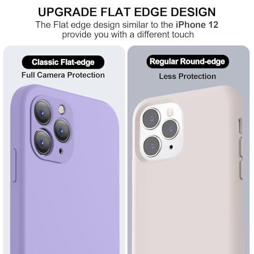Image of Vooii Compatible with iPhone 11 Pro Case, Upgraded Liquid Silicone with [Flat Edges] [Camera Protection] [Soft Anti-Scratch Microfiber Lining] Phone Case for iPhone 11 Pro 5.8 inch - Light Purple