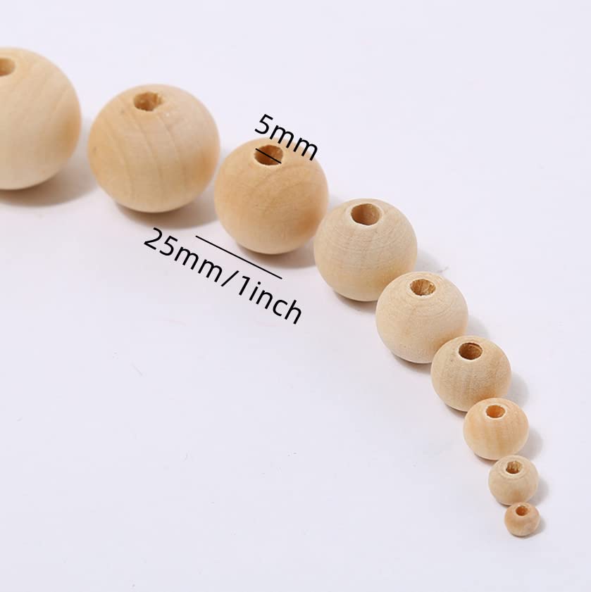 sourcing map 100 palline rotonde in legno da 14 mm, piccole sfere di legno non finite, sfere in legno naturale per artigianato, arti e progetti fai da