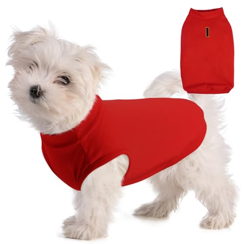 Kuoser Fleece Dog Sweater for Small Dogs, Warm Dog Sweatershirt Pullover with Leash Hole, Cozy Dogs Pajamas Stretchy Pet Vest Coat Pet Winter Jacket for Small Medium Large Dogs Boy or Girl,