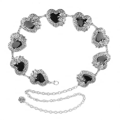 Elegant Heart Waist Chain Women Dress Chain Belt Lustrous Waist Jewelry Accessories Aesthetic Chain Belt Waist Decors4