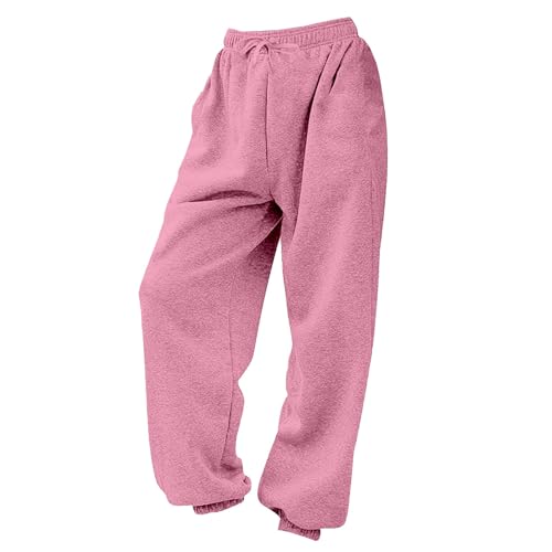 Yoga Pants for Women Hiking Loose Fit Jogging Bottoms with Cuffed Ankles and Elastic Drawstring Waist Casual Soft Comfy Joggers for Lounging Daily Wea