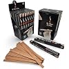20 Premium Spanish Cedar Sticks Small Pack Raw Cedar Spills for Lighting & Humidifying Cigars Natural Humidity Control, Eco-Friendly Cigar Accessory (The Black Series Classic)