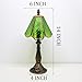 MQYXH Small Tiffany Table Lamp Grass Green Rippled Stained Glass Desk Lamps 6X6X14 Inch Bronze Resin Base Antique Mini Accent Light