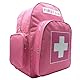 Jipemtra Red Emergency Backpack First Aid Bag Empty Medical First Aid Back Pack Treatment Trauma Bag for Paramedics Camping Vacation Outdoors Pet Dog Cat Travel Road Trip Cycling Riding (Pink fq)