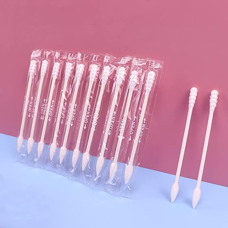 200 Count Individually Wrapped Cotton Swabs, Travel Cotton Swabs, Cotton Stick, Spiral Pointed Cotton Swab