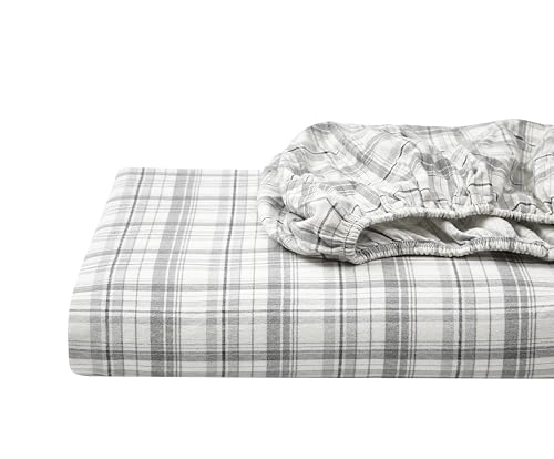 Image of Eddie Bauer - Flannel Sheets King Size, Anti-Pilling & Wrinkle Resistant Cotton, Touchably Soft for All-Season Comfort - Bed Sheets with Matching Pillowcases & Fitted Sheet (Beacon Hill Ivory)