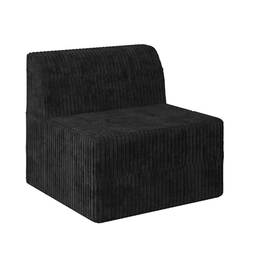LIFE SKY Modular Sofa Piece - Modern Minimalist Black Corduroy