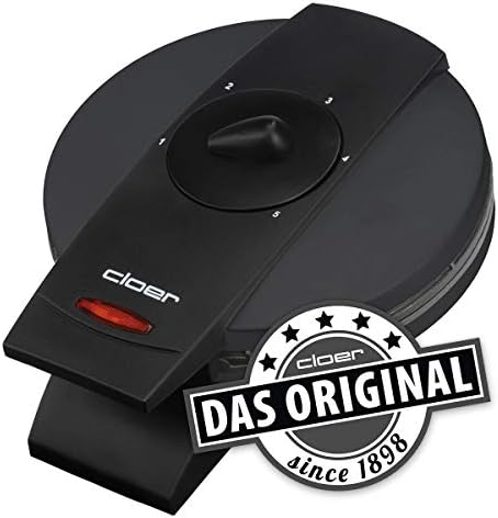 Bild 1 - Cloer 1620 Waffeleisen für klassische Herzwaffeln, 930 W, Waffelgröße 15,5 cm, stufenlos wählbarer Bräunungsgrad, schwarz