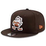 New Era Unisex-Adult NFL 9FIFTY Historic Legacy Throwback Logo Adjustable Snapback Hat Cap One Size Fits All (US, Alpha, One Size, Brown, Cleveland Browns)